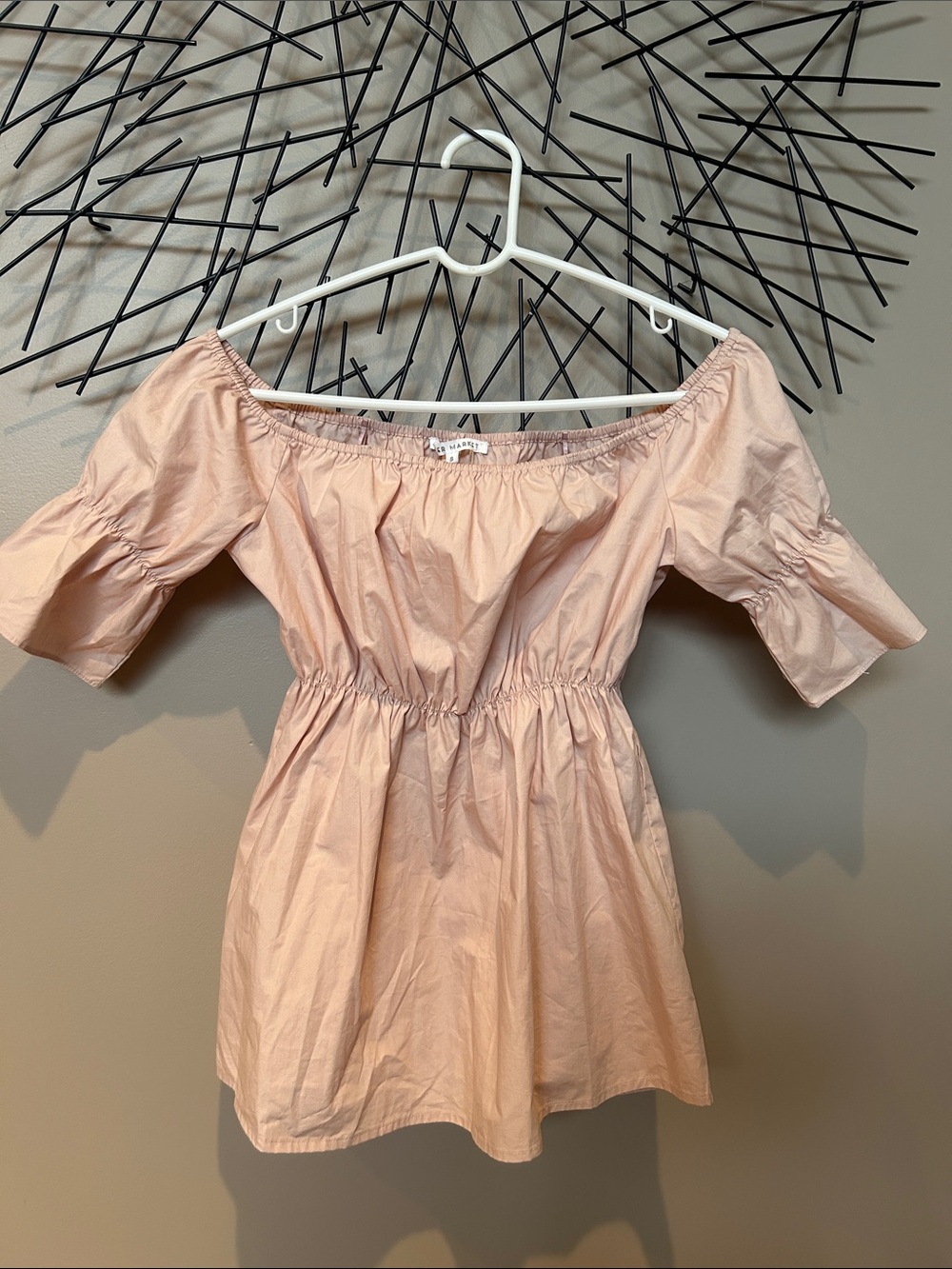 NWOT After Market off-the-shoulder peplum top Sz S